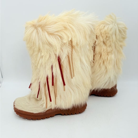 Vintage PAJAR never worn goat fur and cow skin boots made in Italy fluffy boots - Picture 3 of 10
